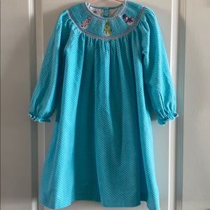 Toddler size 4T smocked bishop dress